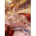 Woman with a pearl Necklace in a Loge