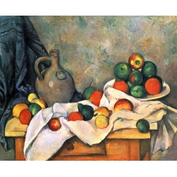 Still Life with drapery, pitcher and fruit bowl
