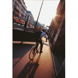 Moving Cycle Sunset Paris