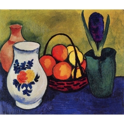 White Jug with Flowers and Fruits