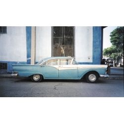 Blue Car Havana Cuba Lomo