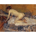 Crouching Woman with Red Hair