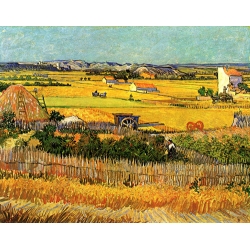 Harvest at La Crau with Montmajour in the background